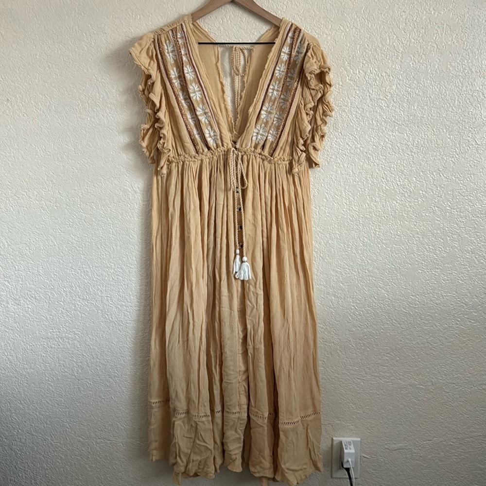 Free People Boho Embroidered Dress